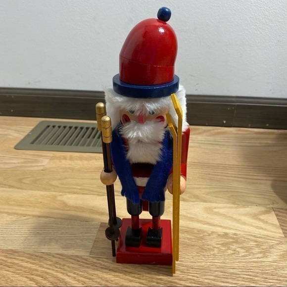 Ski Nutcracker Christmas Holiday Decoration Wooden - Picture 2 of 6